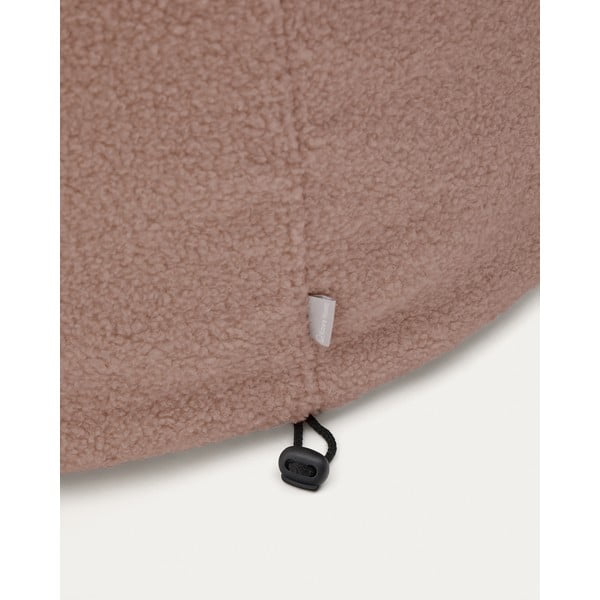 Šviesiai rožinės spalvos iš boucle pufas Kaeli – Kave Home-image-4