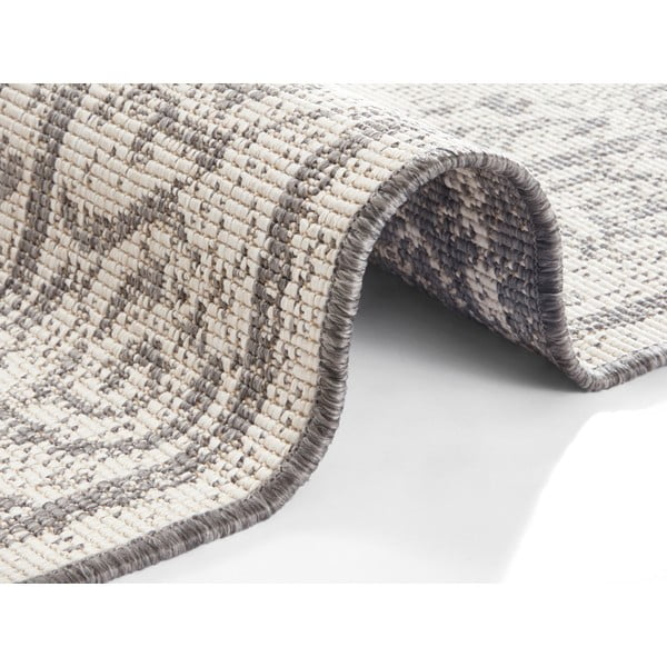 Pilkos ir kreminės spalvos dvipusis lauko kilimas NORTHRUGS Cebu, 80 x 150 cm-image-2