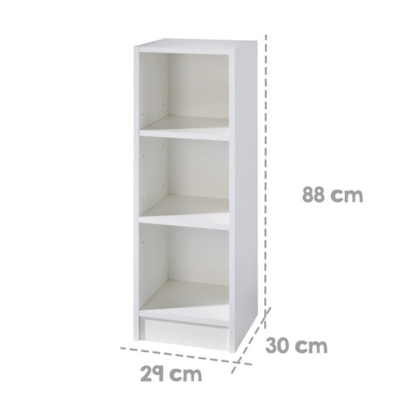 Vaikiška knygų spinta baltos spalvos 29x88 cm Maren – Roba-image-3