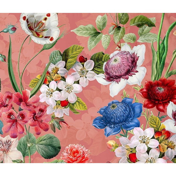 Oranžinė viengulė patalynė iš ekologiškos medvilnės Descanso Flowery, 140 x 220 cm-image-4