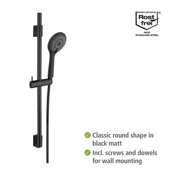 Juodas nerūdijančio plieno dušo rinkinys 70 cm Water Saving - Wenko-image-3