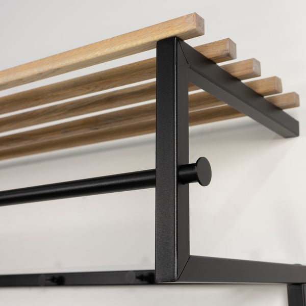 Juodos spalvos/natūralios spalvos iš metalo sieninė lentyna su lentyna 100 cm Rizzoli – Spinder Design-image-4