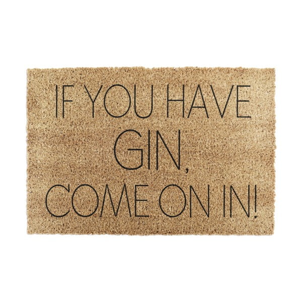 Iš kokoso pluošto grindų kilimėlis 40x60 cm If You Have Gin – Artsy Doormats