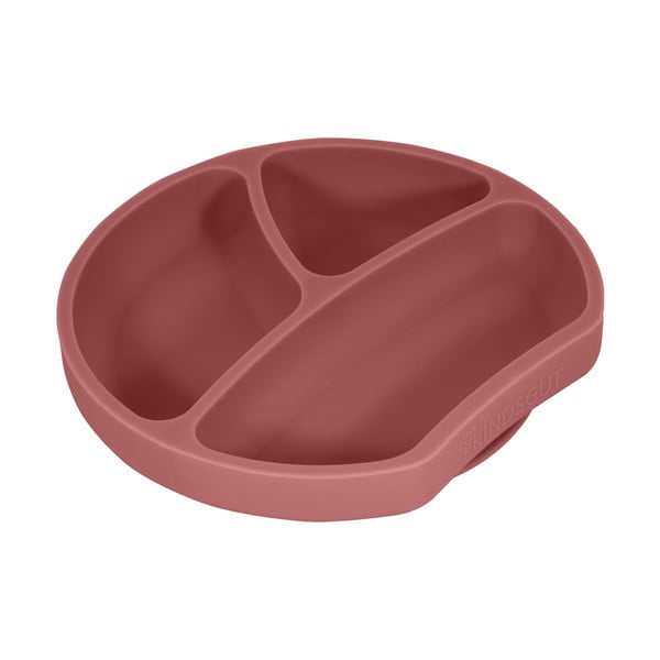 Iš silikonas vaikiška lėkštė raudonos plytų spalvos 19x20,5 cm Dusky Pink – Kindsgut