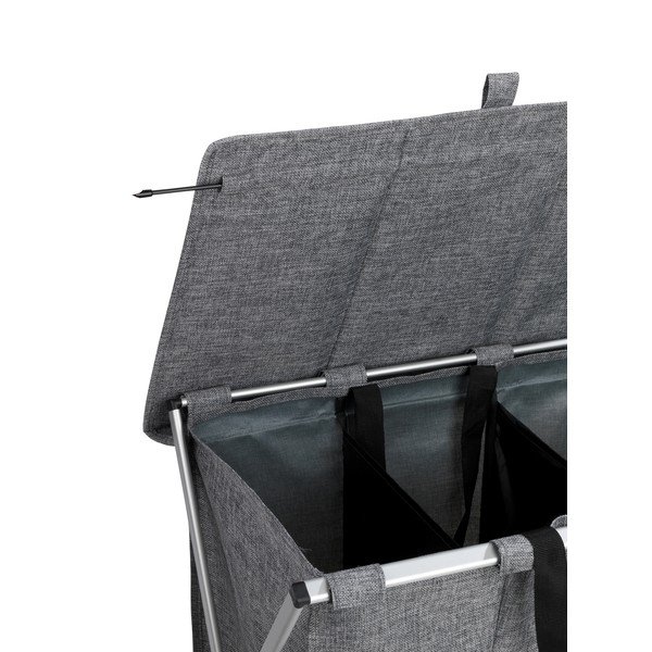 "Wenko Trio" pilkas 3 skyrių skalbinių krepšys, 118 l talpos-image-4