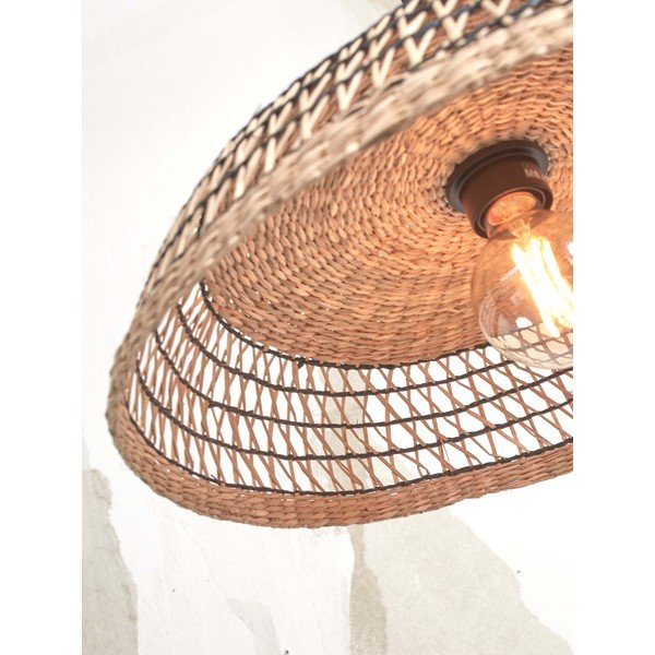 Lubinis šviestuvas juodos spalvos/natūralios spalvos ø 45 cm su jūržolės gaubtu Pantanal – Good&Mojo-image-4