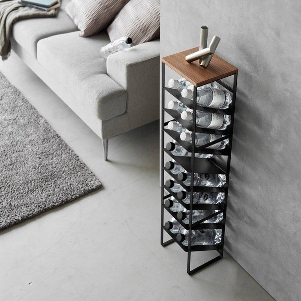 Juodos spalvos iš metalo vyno lentyna butelių skaičius 16 20x88,5x19 cm Tower – YAMAZAKI-image-4