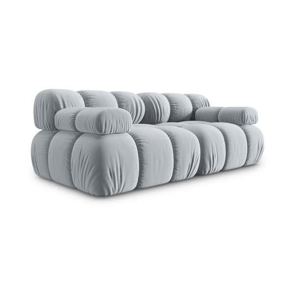 Sofa šviesiai mėlynos spalvos iš velveto 188 cm Bellis – Micadoni Home-image-3