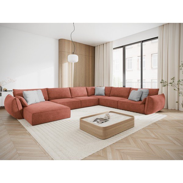 Raudona kampinė sofa (dešinysis kampas) Vanda - Mazzini Sofas-image-1