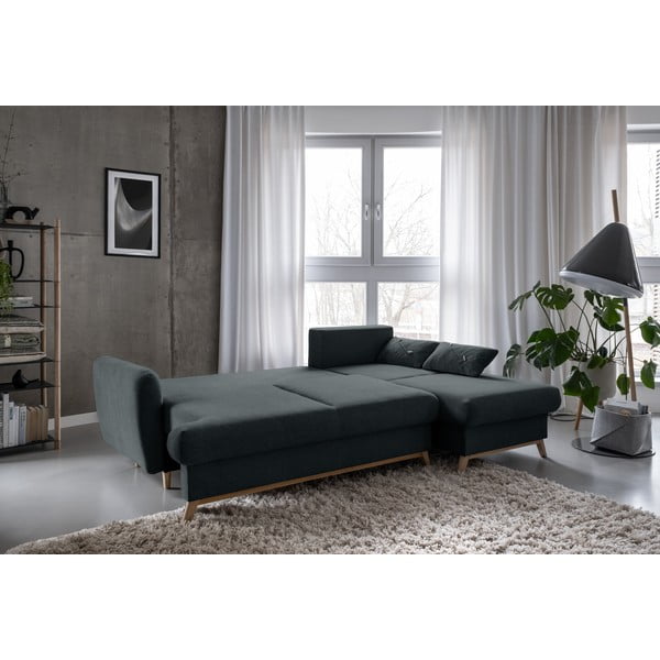 Tamsiai pilkos spalvos sulankstoma/su sandėliavimo vieta kampinė sofa (su dešiniuoju kampu/su gultu) Scandic Lagom – Miuform-image-4