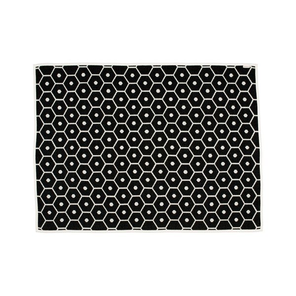 Juodos spalvos iš vilnos mišinio antklodė ir pledas 140x180 cm Honey Black – Pappelina