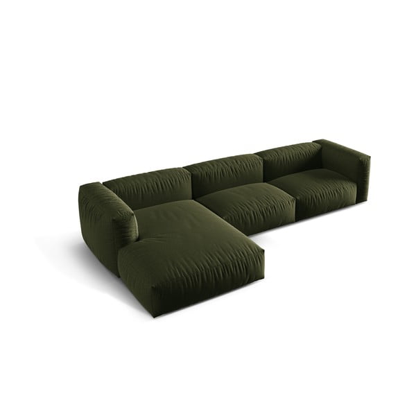 Modulinė kampinė sofa žalios spalvos (su kairiuoju kampu) Martina – Micadoni Home-image-2