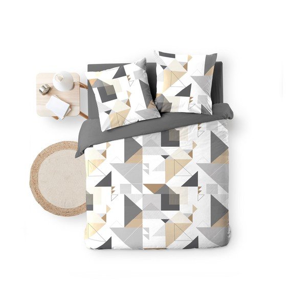 Iš mikropluošto dvigulė/itin ilga patalynė baltos spalvos/pilkos spalvos 240x220 cm Trigone – douceur d'intérieur