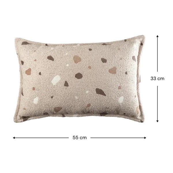 Šviesiai rudos spalvos iš boucle/iš šenilinio audinio vaikiška sofos pagalvėlė Terrazzo Bolster – Wigiwama-image-2