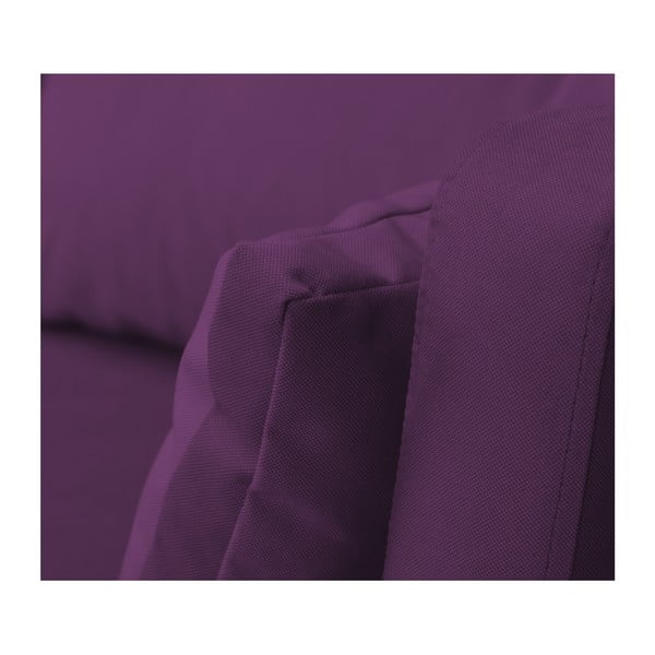 "Mazzini Sofas Elena" tamsiai violetinės spalvos trijų vietų sofa, su šezlongu dešiniajame kampe-image-1