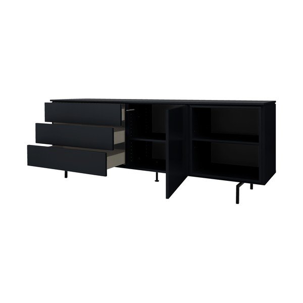 Žema šoninė spintelė juodos spalvos 210x76 cm Plain – Tenzo-image-3