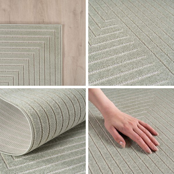 Žalios spalvos apvalios formos lauko ir vidaus kilimas ø 80 cm Nova 1202 – Ayyildiz Carpets-image-2