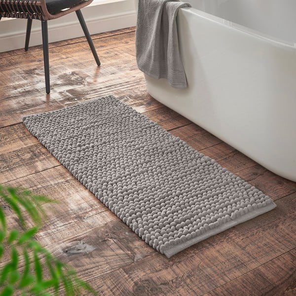 Vonios kilimėlis pilkos spalvos 50x120 cm Aspen Bobble – Bianca-image-1