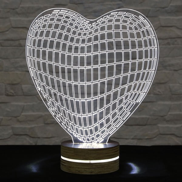 3D stalinė lempa Širdis
