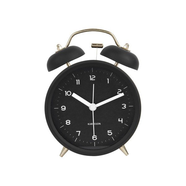 Juodas žadintuvas Karlsson Classic Bell, ⌀ 10 cm