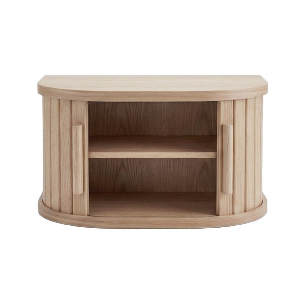 Šviesios natūralios spalvos pakabinamas/su lentynomis naktinis staliukas iš ąžuolo Meta – Unique Furniture-image-2