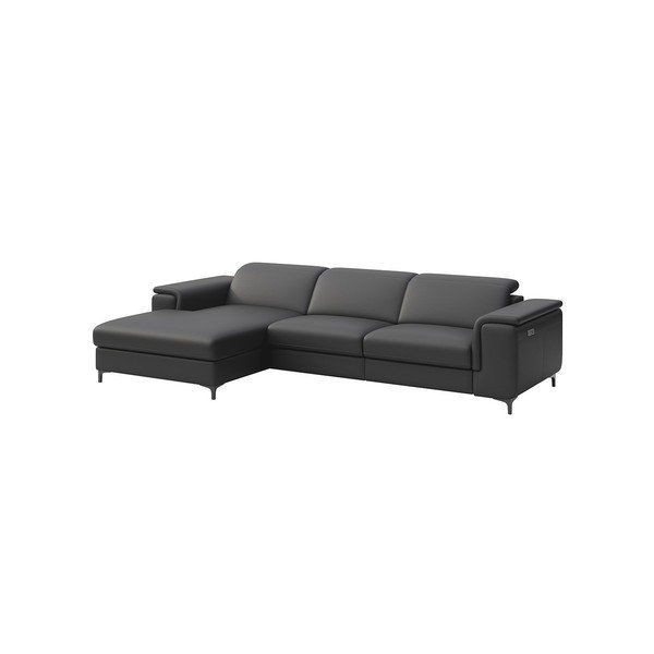 Kampinė sofa tamsiai pilkos spalvos iš odos (su kairiuoju kampu) Brito – MESONICA-image-2