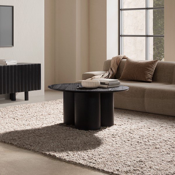 Juodos spalvos apvalios formos kavos staliukas ø 80 cm Lua – MOME-image-2