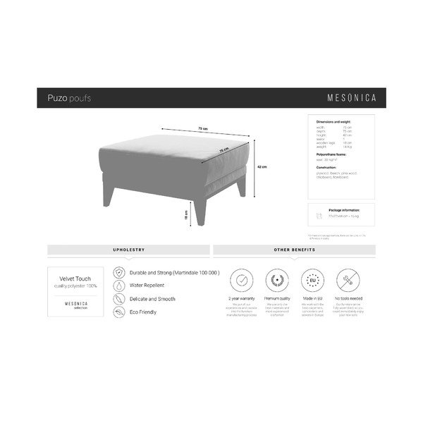 Tamsiai pilkas aksominis pufas MESONICA Musso-image-3