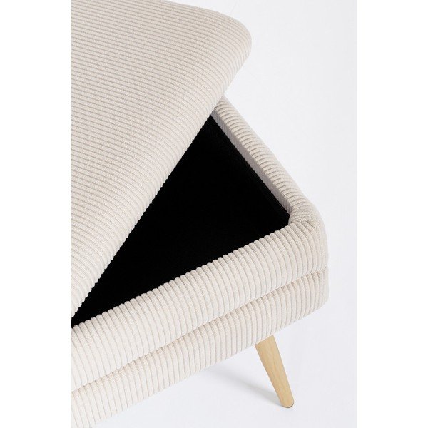 Baltos spalvos paminkštinto audinio suolas Olga – Bizzotto-image-1