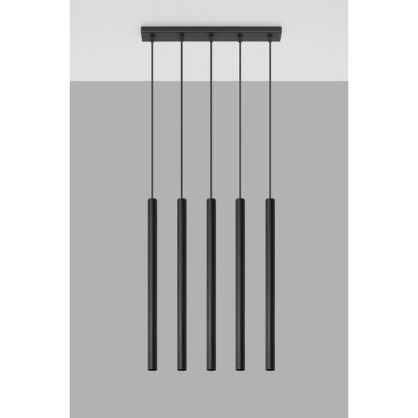 Juodas pakabinamas šviestuvas Sollux Fideus, ilgis 45 cm-image-3