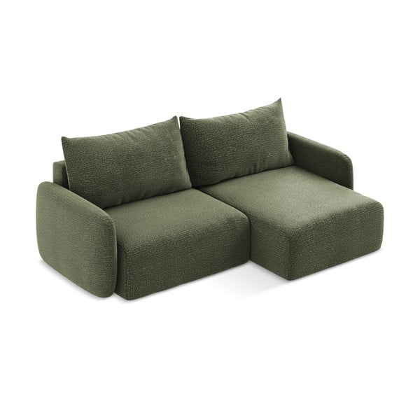 Žalios spalvos sulankstoma/su sandėliavimo vieta kampinė sofa (su dešiniuoju kampu) Kalena – Makamii-image-4
