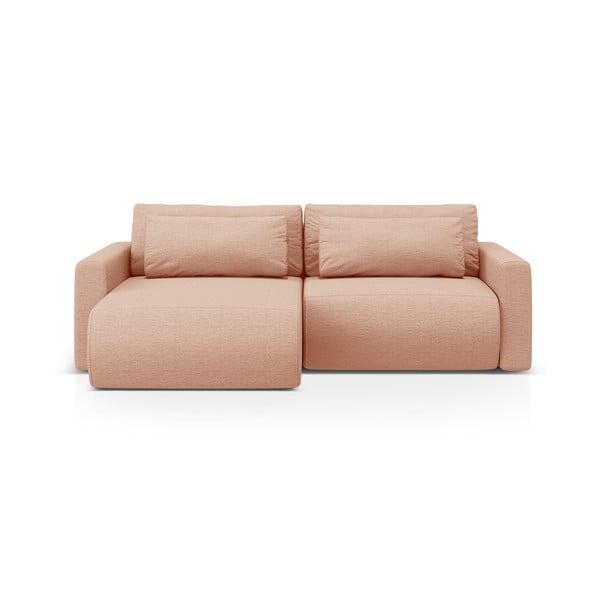 Rožinės spalvos sulankstoma/su sandėliavimo vieta kampinė sofa Belfast – Cosmopolitan Design