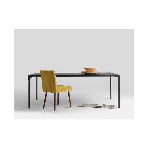 Juodos spalvos metalinis valgomojo stalas "Custom Form Obroos", 160 x 80 cm-image-4