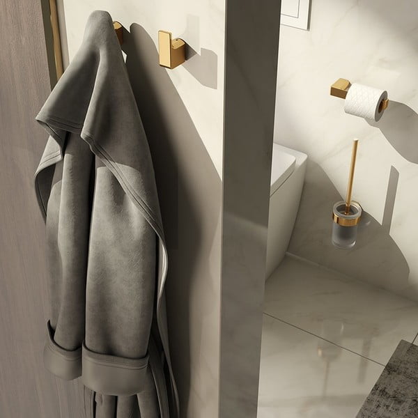 Sieninis iš metalo laikiklis tualetiniam popieriui auksinės spalvos Gedy Pirenei – Sapho-image-1