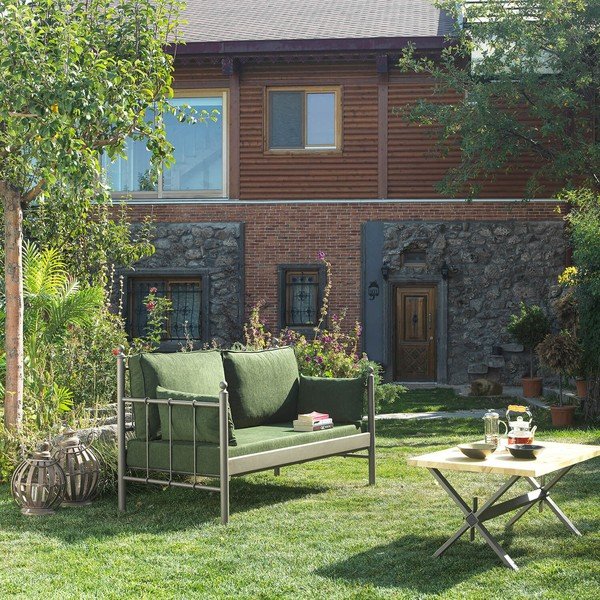Iš metalo sodo sofa žalios spalvos Lalas – Floriane Garden-image-1