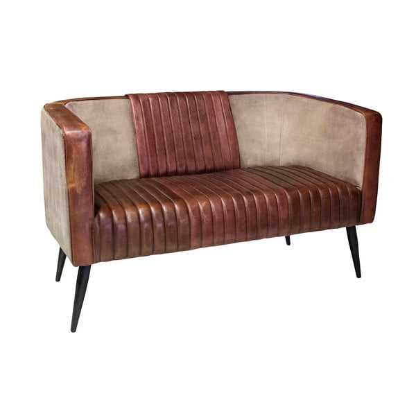 Iš odos sofa rudos spalvos 134 cm – Antic Line