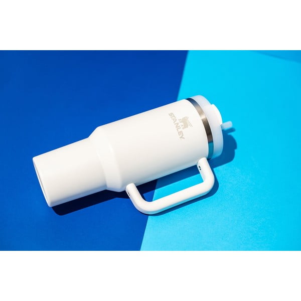 Baltos spalvos iš nerūdijančio plieno su šiaudeliu termosas 1,18 l Quencher H2.0 FlowState Tumbler Frost – Stanley-image-1