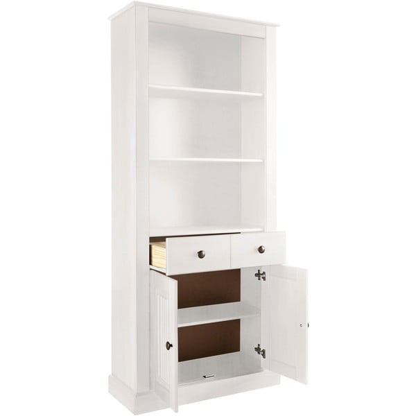 Iš pušies masyvo knygų spinta  baltos spalvos 181x31 cm Mille – Støraa-image-3