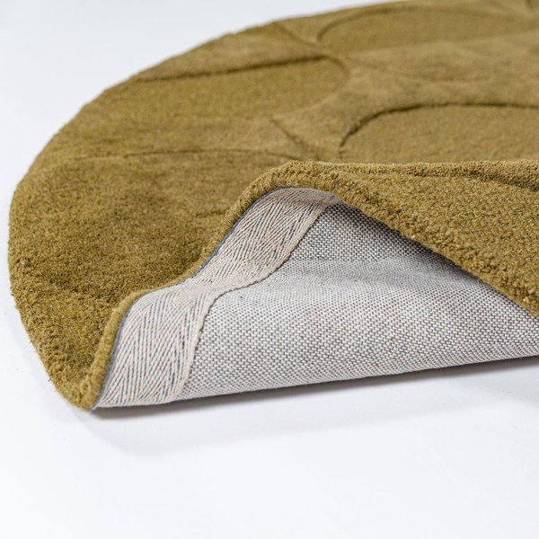 Rankų darbo tamsiai žalios spalvos iš vilnos apvalios formos kilimas ø 160 cm Gigi – Flair Rugs-image-2