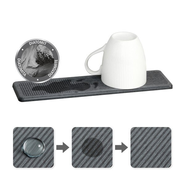 Pilkos spalvos iš diatomito indų džiovinimo padėkliukas 30x8 cm Damon – Wenko-image-3