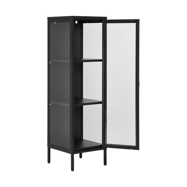 Iš metalo vitrina juodos spalvos 40x140 cm Brisbane – House Nordic-image-3