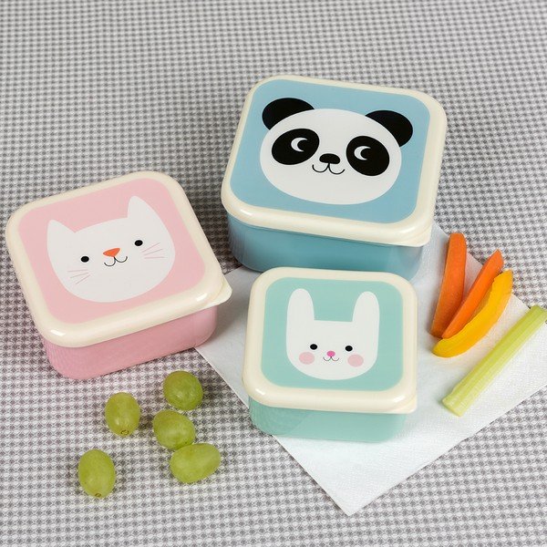 3 užkandžių dėžučių rinkinys Rex London Panda, Cat, Rabbit-image-2