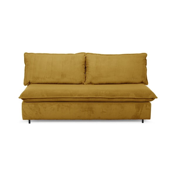 Iš kordinio velveto sulankstoma sofa geltonos spalvos 184 cm Isadora – Bobochic Paris