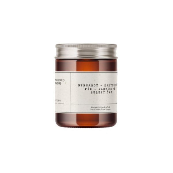 Aromatinė žvakė iš sojų vaško degimo laikas 40 h #46 Bergamot, Jasmine, Opuncia – Perfumed Prague-image-3