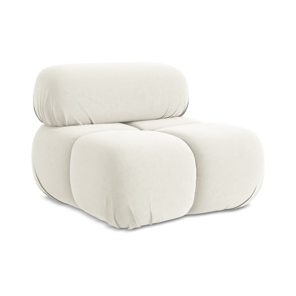 Baltos spalvos iš velveto modulinė sofos dalis Lokua – Makamii-image-2