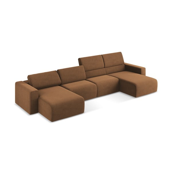 Rudos spalvos kampinė sofa Kalea – Makamii-image-1