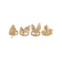 4 aukso spalvos servetėlių segtukų rinkinys Nkuku Leaf Brass