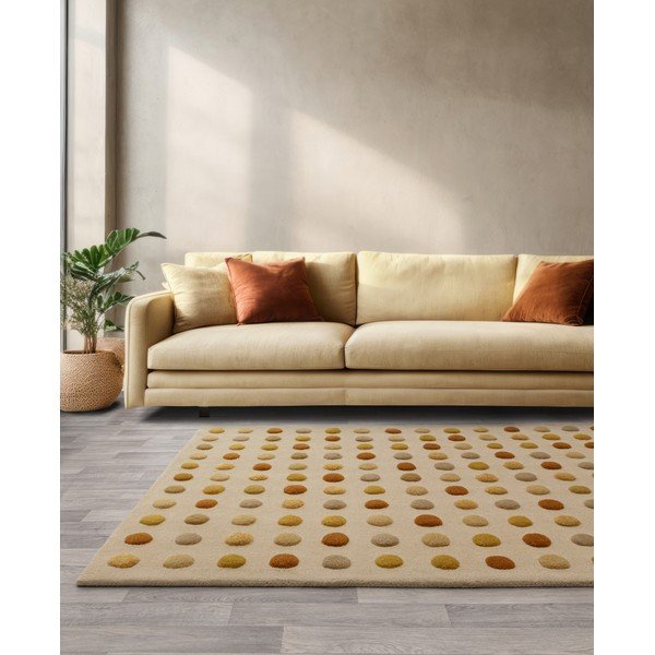 Rankų darbo iš vilnos kilimas geltonos spalvos 160x230 cm Dotty – Asiatic Carpets-image-1