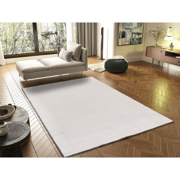 Kilimas iš mikropluošto kreminės spalvos 160x220 cm Coraline Liso – Universal-image-1