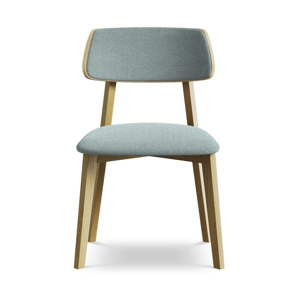 Mėlynos spalvos iš medienos masyvo valgomojo kėdė Niu – Makamii-image-1